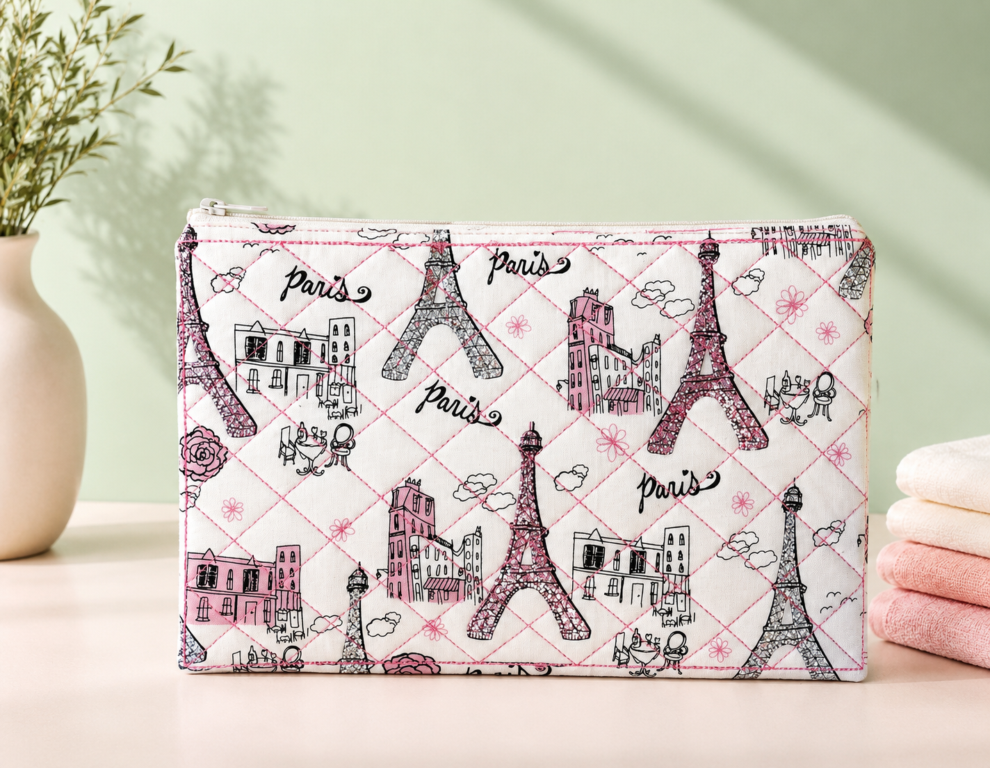 Handcrafted Paris Theme Clutch