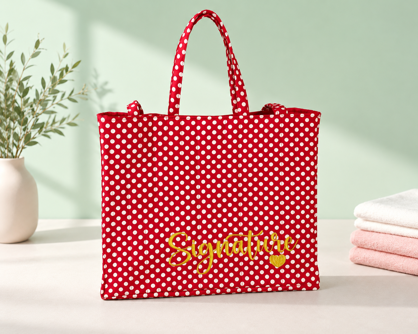 Signature Quilted Tote Bag
