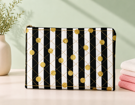Black and White Polka Dot Clutch
