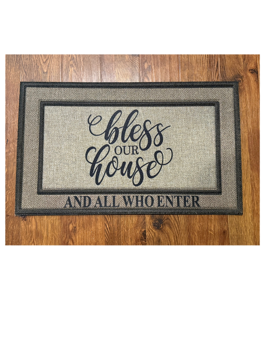 Bless Our House Front Custom Door Mat